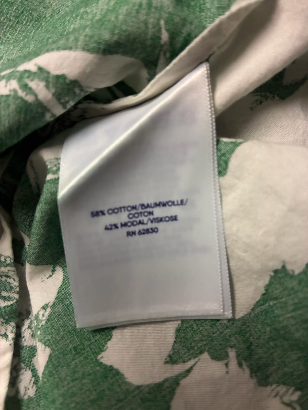 Lands' End Green and White Floral Mock Neck Sleeveless Top - Picture 6 of 6